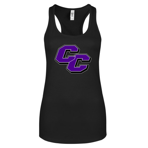  Next Level Womens Black Racerback Tank  - Curry College Primary Athletic Mark