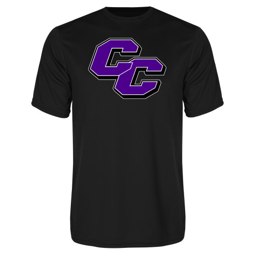  Black Performance Tee - Curry College Primary Athletic Mark
