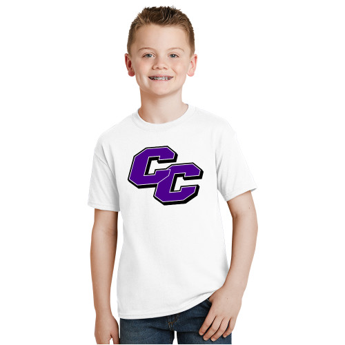 Youth White T Shirt - Curry College Primary Athletic Mark