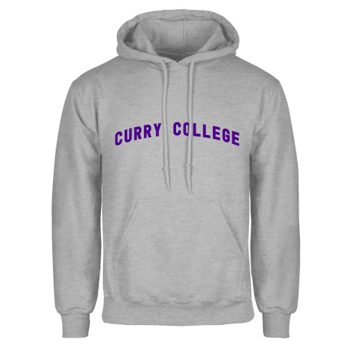  Grey Fleece Hoodie - Curry College Arched Design