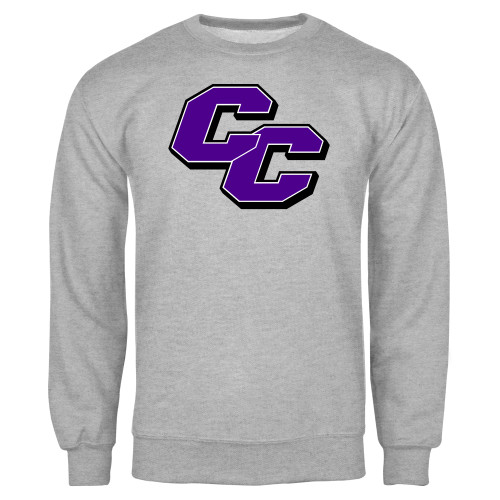  Grey Fleece Crew - Curry College Primary Athletic Mark