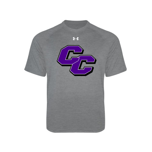  Under Armour Youth Grey Tech Tee - Curry College Primary Athletic Mark