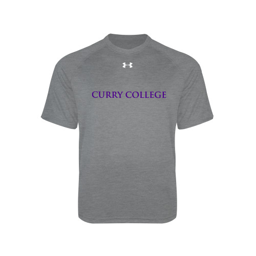  Under Armour Youth Grey Tech Tee - Curry College Wordmark Flat