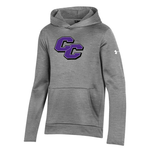  Under Armour Youth Grey Fleece Hoodie - Curry College Primary Athletic Mark