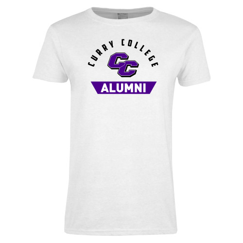  Womens White Short Sleeve Tee - Curry College Alumni