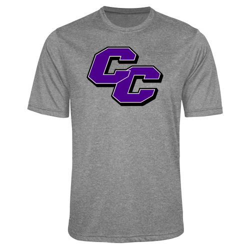  Grey Heather Performance Contender Tee - Curry College Primary Athletic Mark