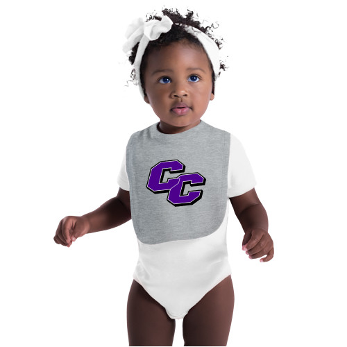  Grey Baby Bib - Curry College Primary Athletic Mark