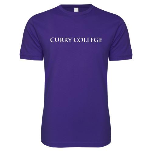  Next Level Purple SoftStyle T Shirt - Curry College Wordmark Flat