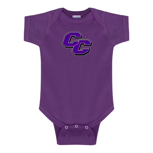 Purple Infant Onesie - Curry College Primary Athletic Mark