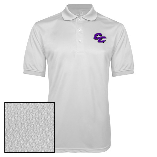  White Dry Mesh Polo - Curry College Primary Athletic Mark