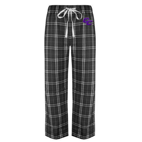  Black/Grey Flannel Pajama Pant - Curry College Primary Athletic Mark