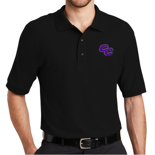  Black Silk Touch Polo - Curry College Primary Athletic Mark