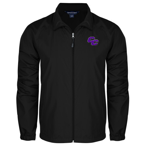  Black Full Zip Wind Jacket - Curry College Primary Athletic Mark