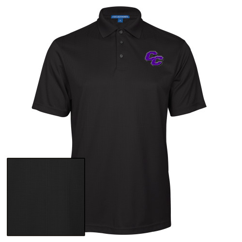  Black Performance Fine Jacquard Polo - Curry College Primary Athletic Mark