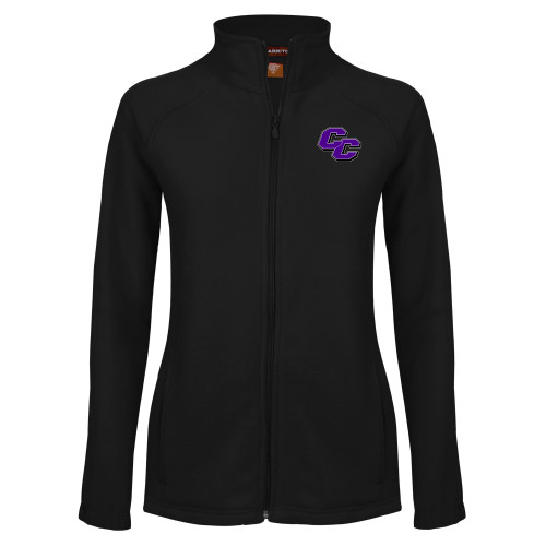  Womens Black Fleece Full Zip Jacket - Curry College Primary Athletic Mark