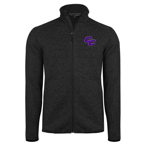  Black Heather  Sweater Fleece Jacket - Curry College Primary Athletic Mark