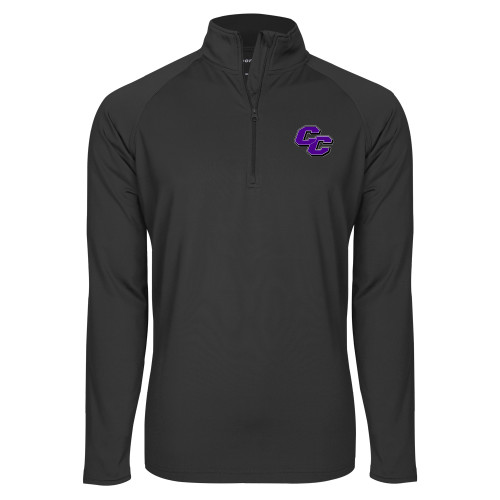  Sport Tek Charcoal Sport Wick Stretch 1/2 Zip Pullover - Curry College Primary Athletic Mark