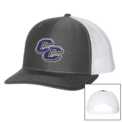  Richardson Charcoal/White Trucker Hat - Curry College Primary Athletic Mark