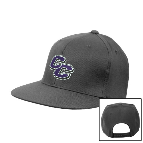  Charcoal Flat Bill Snapback Hat - Curry College Primary Athletic Mark