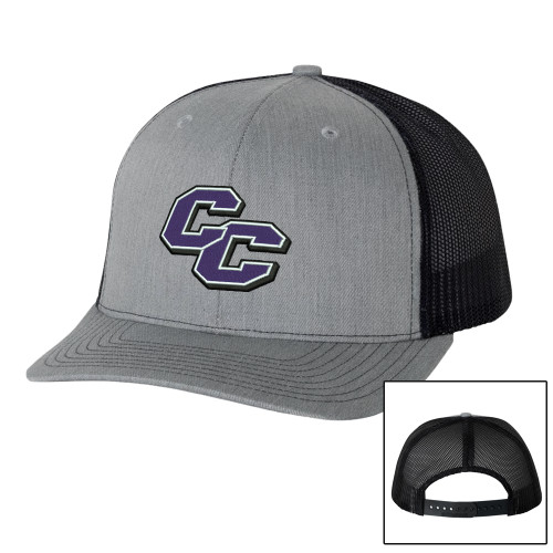  Richardson Heather Grey/Black Trucker Hat - Curry College Primary Athletic Mark