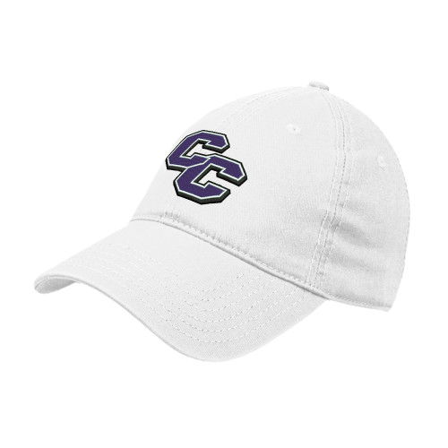  White Unstructured Adjustable Low Profile Hat - Curry College Primary Athletic Mark