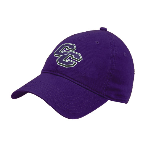  Purple Unstructured Adjustable Low Profile Hat - Curry College Primary Athletic Mark