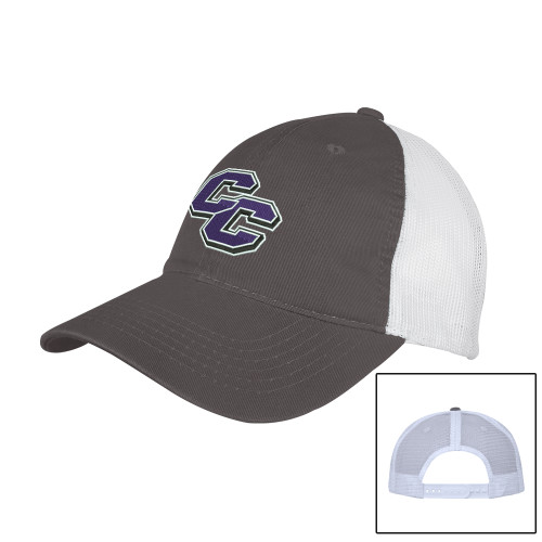  Charcoal/White Mesh Back Unstructured Low Profile Hat - Curry College Primary Athletic Mark