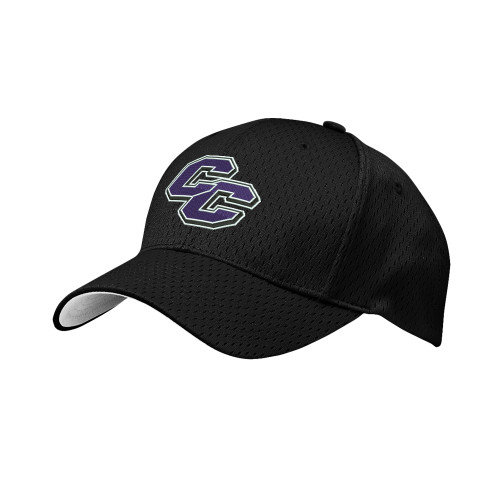  Black Pro Mesh Structured Hat - Curry College Primary Athletic Mark