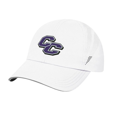  Womens White Performance Cap - Curry College Primary Athletic Mark