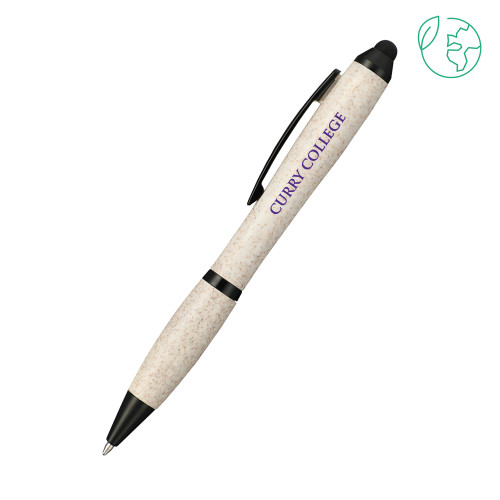  Nash Wheat Straw Ballpoint Beige Stylus Pen - Curry College Flat