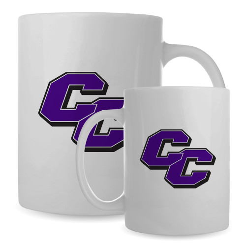  Full Color White Mug 15oz - Curry College Primary Athletic Mark