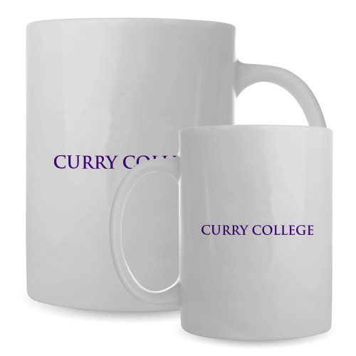  Full Color White Mug 15oz - Curry College Wordmark Flat
