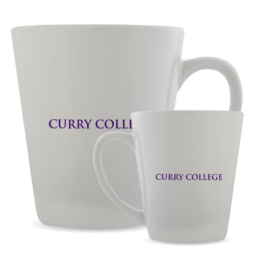  Full Color Latte Mug 12oz - Curry College Wordmark Flat
