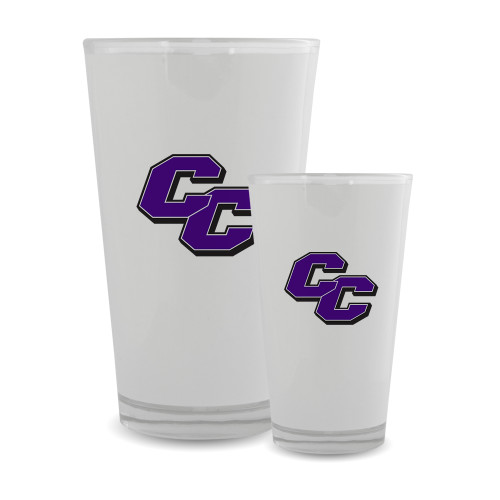  Full Color Glass 17oz - Curry College Primary Athletic Mark