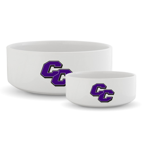  Ceramic Dog Bowl - Curry College Primary Athletic Mark