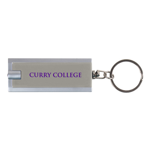  Turbo Silver Flashlight Key Holder - Curry College Wordmark Flat