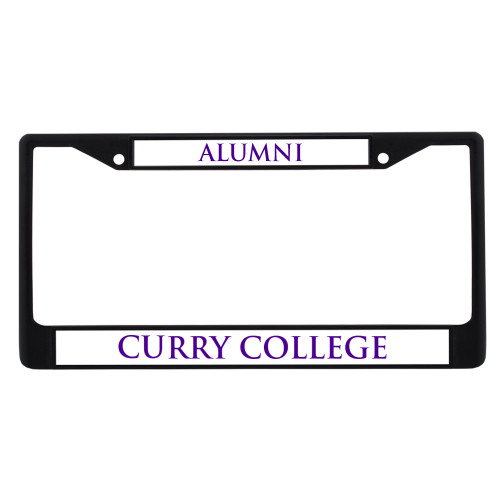  Alumni Metal License Plate Frame in Black - Curry College Wordmark Flat