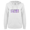 Thumbnail image for  ENZA Womens White V Notch Raw Edge Fleece Hoodie