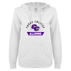 Thumbnail image for  ENZA Womens White V Notch Raw Edge Fleece Hoodie