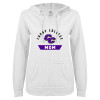 Thumbnail image for  ENZA Womens White V Notch Raw Edge Fleece Hoodie