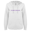 Thumbnail image for  ENZA Womens White V Notch Raw Edge Fleece Hoodie