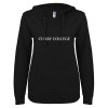 Thumbnail image for  ENZA Womens Black V Notch Raw Edge Fleece Hoodie