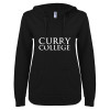 Thumbnail image for  ENZA Womens Black V Notch Raw Edge Fleece Hoodie