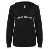 Thumbnail image for  ENZA Womens Black V Notch Raw Edge Fleece Hoodie