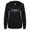 Thumbnail image for  ENZA Womens Black V Notch Raw Edge Fleece Hoodie
