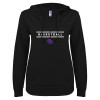 Thumbnail image for  ENZA Womens Black V Notch Raw Edge Fleece Hoodie