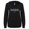 Thumbnail image for  ENZA Womens Black V Notch Raw Edge Fleece Hoodie