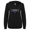 Thumbnail image for  ENZA Womens Black V Notch Raw Edge Fleece Hoodie