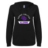 Thumbnail image for  ENZA Womens Black V Notch Raw Edge Fleece Hoodie