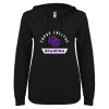 Thumbnail image for  ENZA Womens Black V Notch Raw Edge Fleece Hoodie